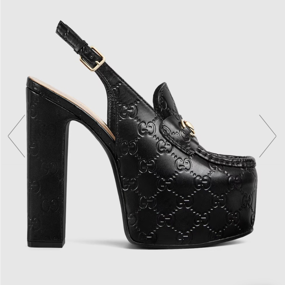 GUCCI WOMEN'S HORSEBIT PLATFORM LOAFER SLINGBACK - never worn, still in box, NWT